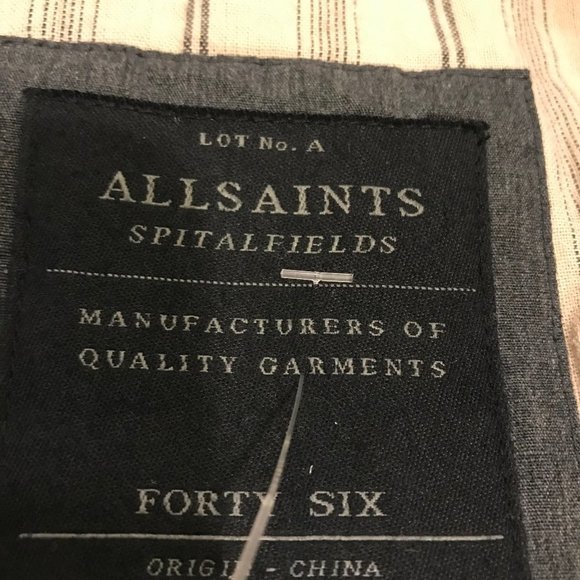 All Saints Spitalfields Lined Blazer Sport Coat - Picture 5 of 6